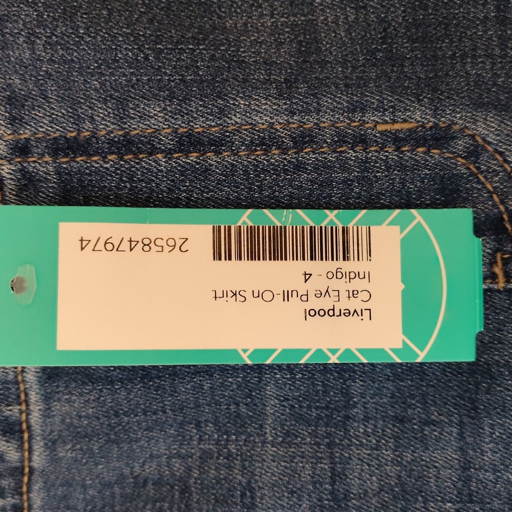 NWT Stitch Fix Liverpool Cat Eye Pull-On Skirt Indigo Color Rose Canyon 27/4 - Picture 7 of 16